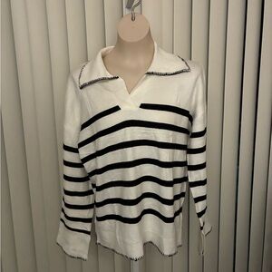 Striped Black and White Women's Sweater